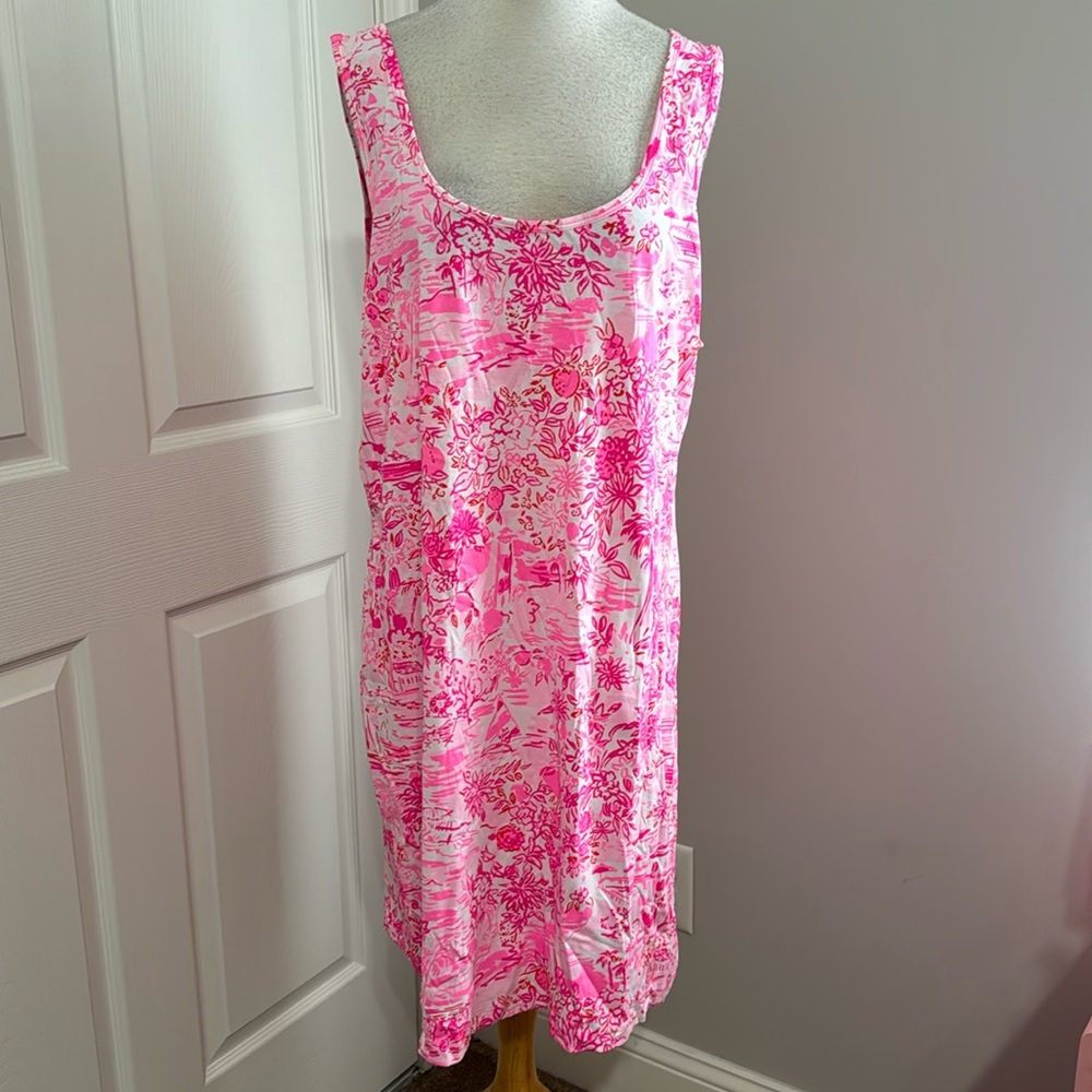 Lilly Pulitzer Newberri tank dress peony pink, size XXL
